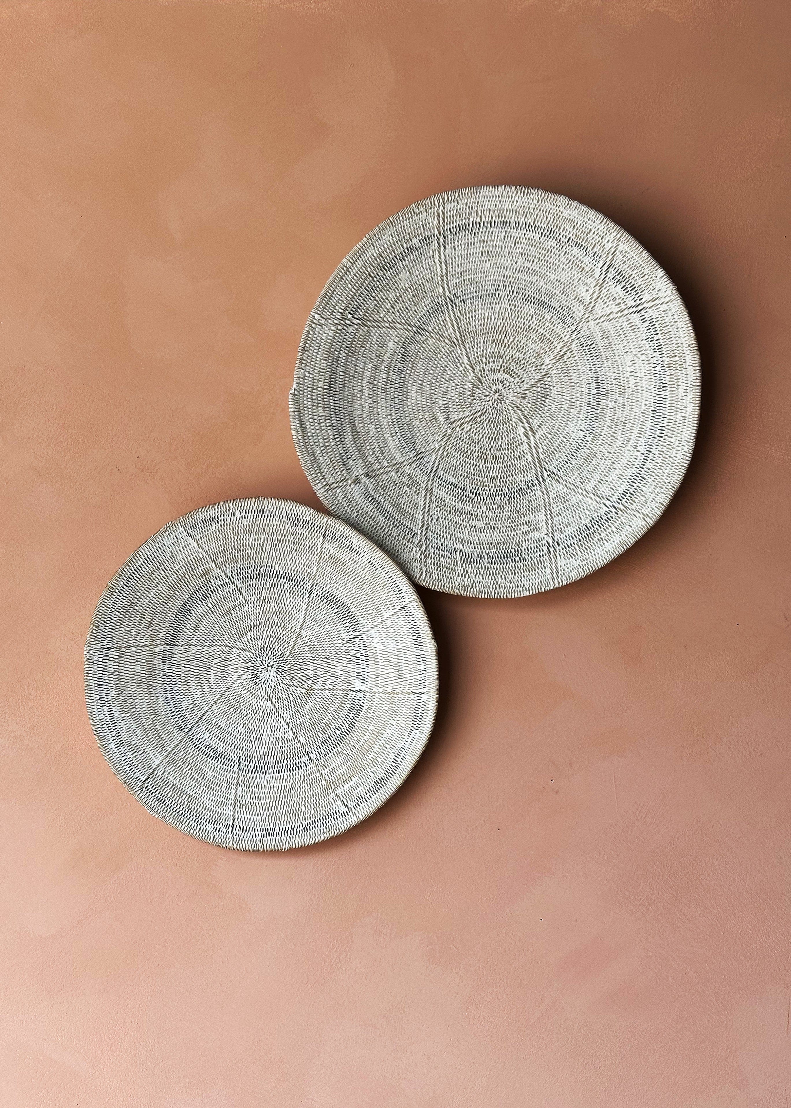 Makenge baskets wall installation natural fiber decor