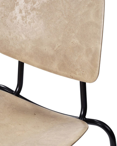 Mater Compound Dining Chair backrest detail in Coffee Waste Light finish