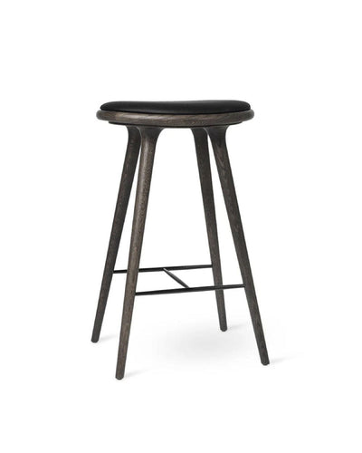 Mater High Stool 74 cm Japandi bar stool crafted from FSC-certified wood, Grey Stained Oak