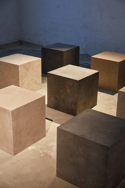 Mater Cube collection in Coffee Waste Light and Dark finishes