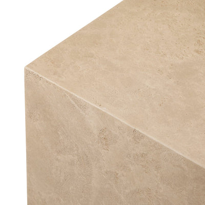 Mater Cube corner detail highlighting recycled coffee waste material