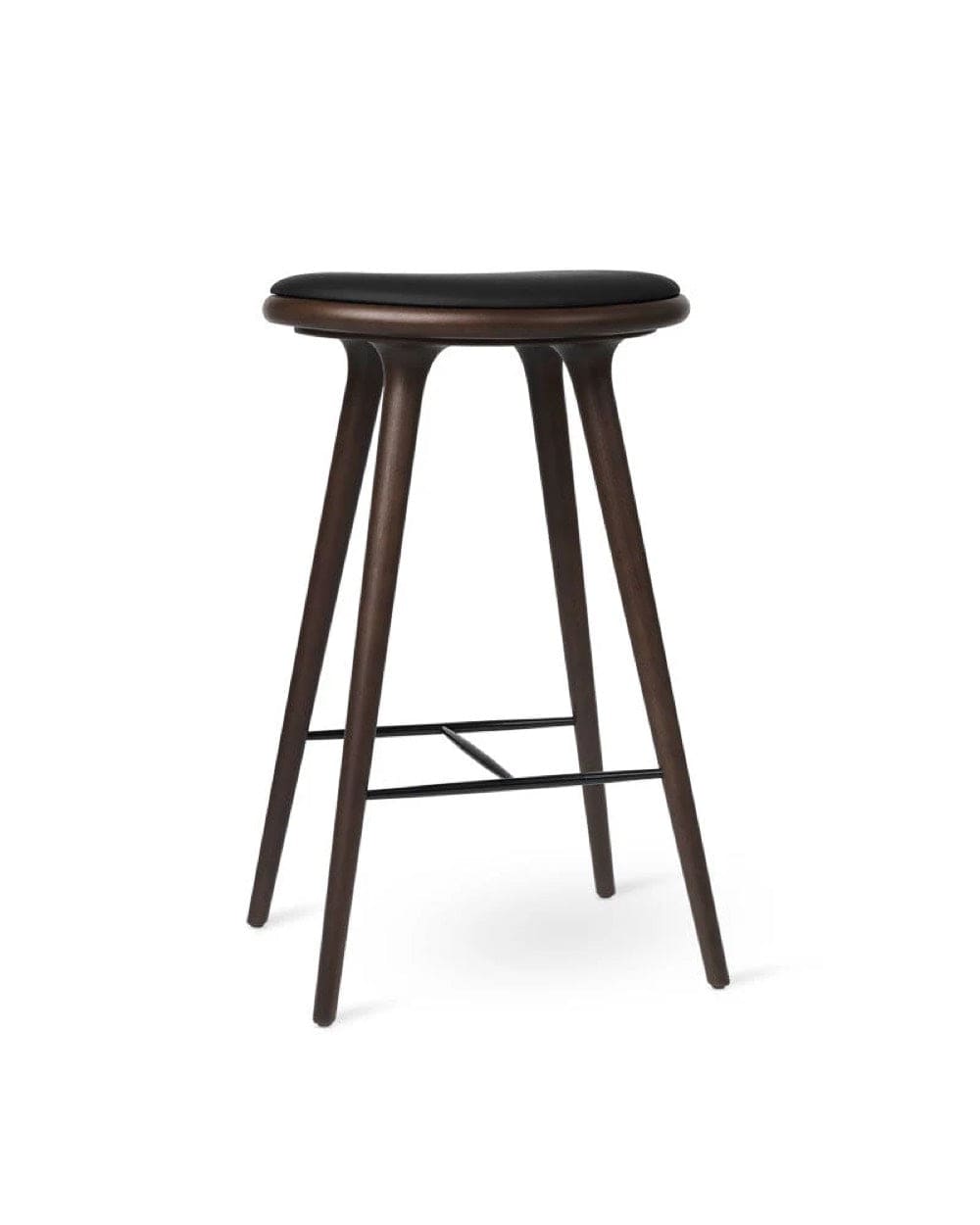 Mater High Stool 74 cm Japandi bar stool crafted from FSC-certified wood, Dark Stained Beach