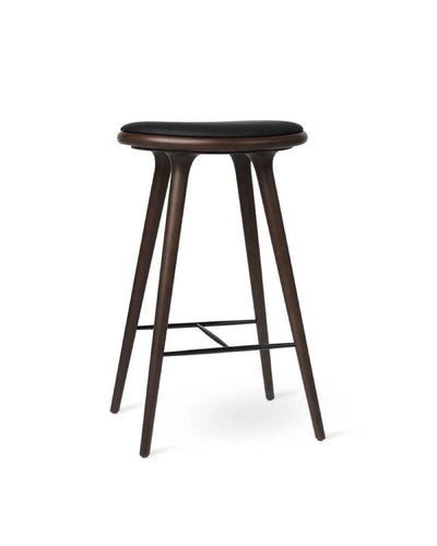 Mater High Stool 74 cm Japandi bar stool crafted from FSC-certified wood, Dark Stained Beach