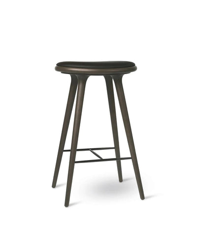 Mater High Stool 74 cm Japandi bar stool crafted from FSC-certified wood, Grey Stained Beech