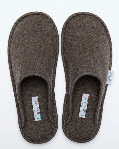 Le Claire Men's Boiled Wool Stella Slipper - Brown