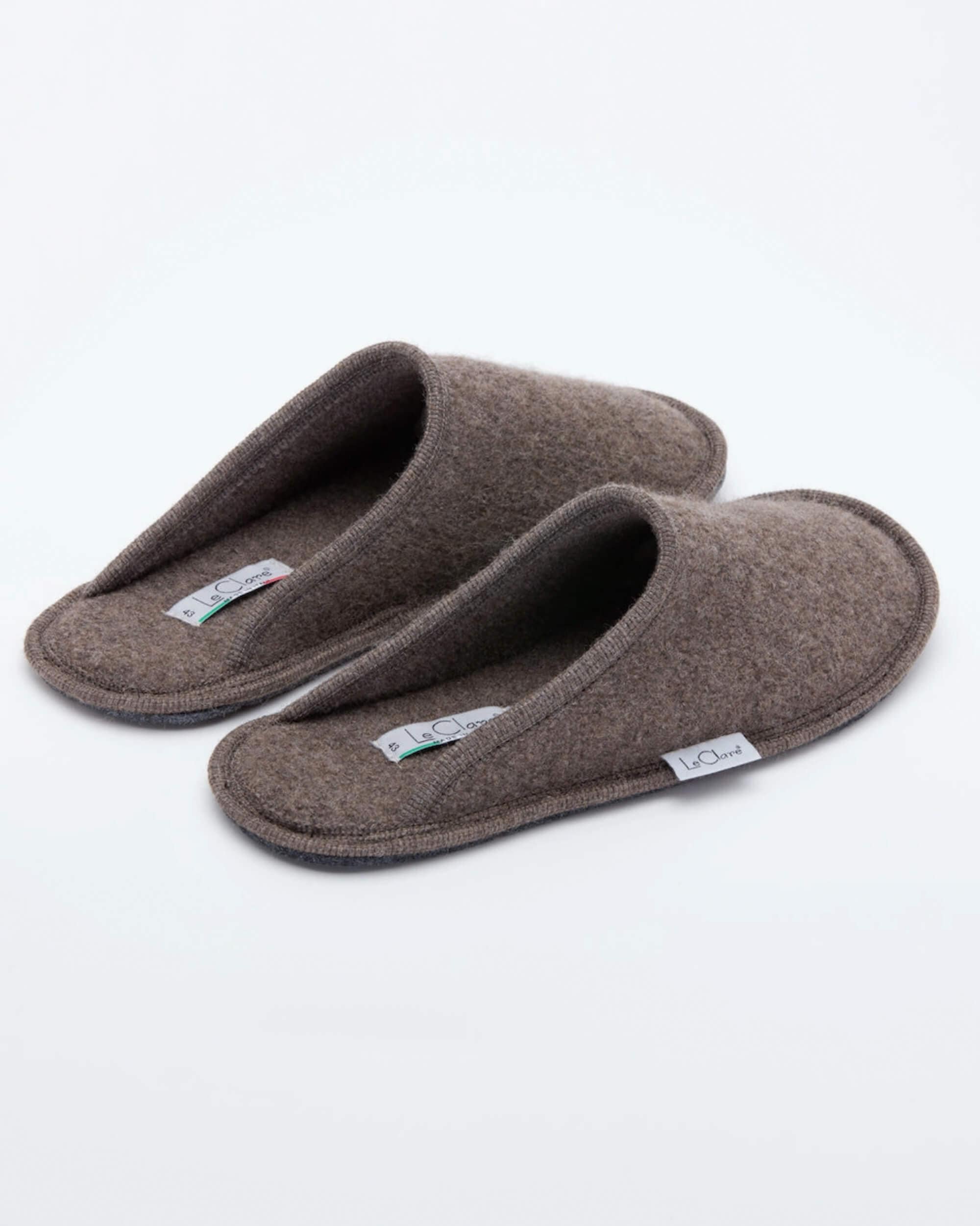Le Claire Men's Boiled Wool Stella Slipper - Brown