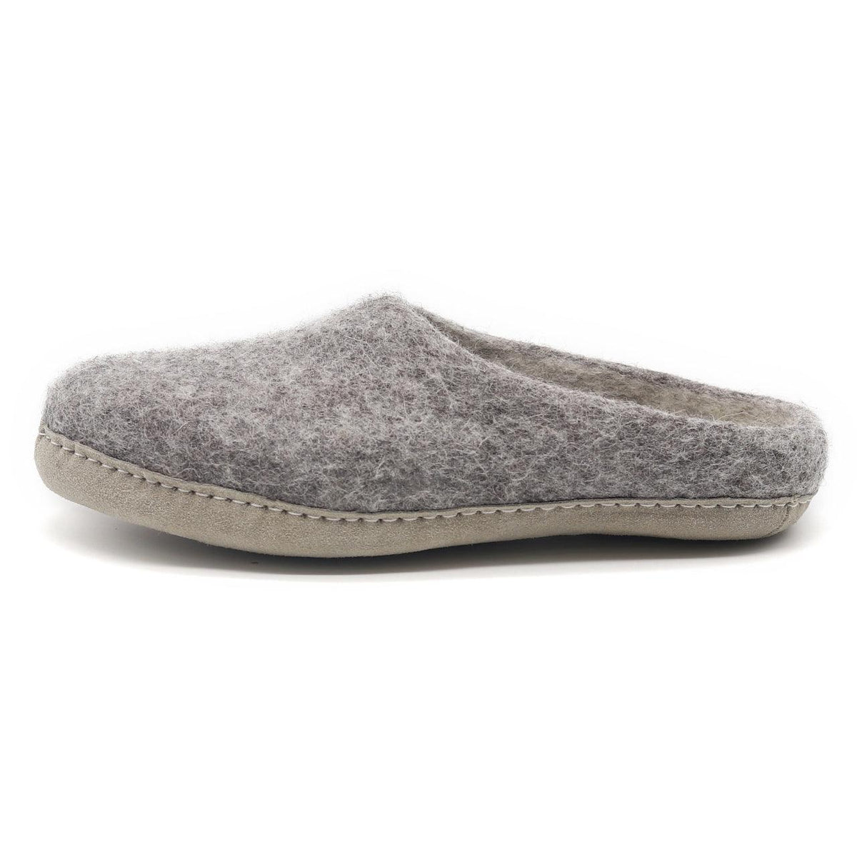Men's Astoria wool house slipper in Heather Grey, side view