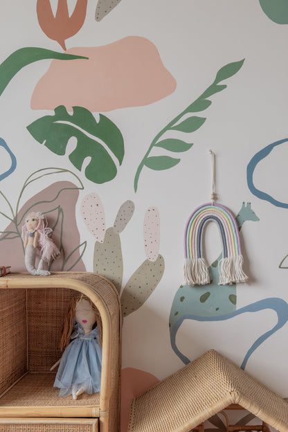 Mia Macrame Rainbow in room on wall