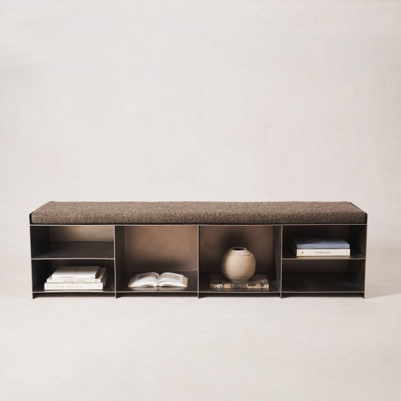 Low-profile Milan media console with minimalist silhouette