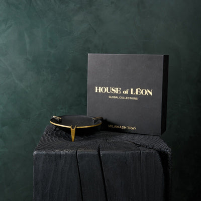 Milan ashtray photographed with House of Leon packaging