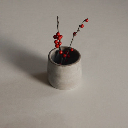 Versatile Sand Ceramic Cup with berries