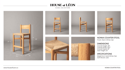 Nonna Counter Stool - White Oak