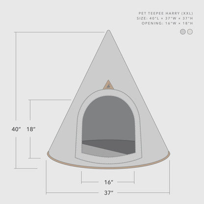 Nooee Pet Cave Harry (XXL) – Cream Dimensions