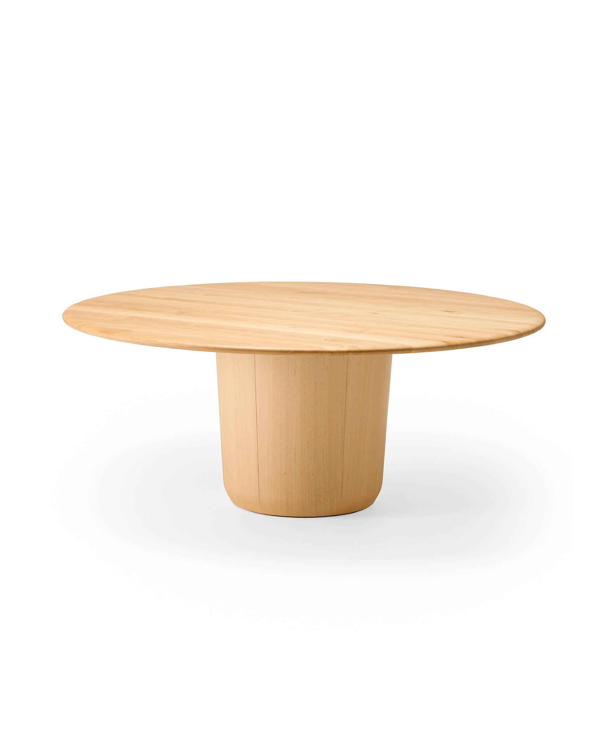 ONE Round Table Japanese Oak Natural - CondeHouse round dining table in Japanese oak with central column base