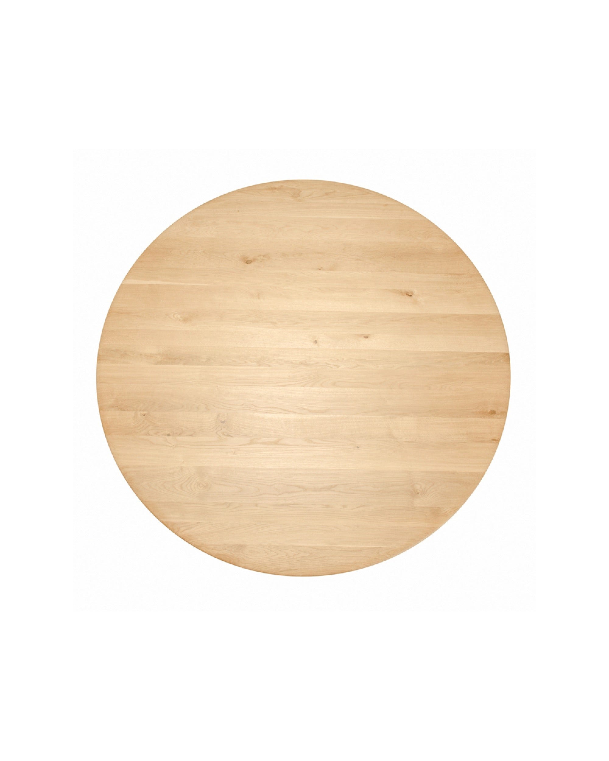 ONE Round Table Japanese Oak Natural Top-down view of round Japanese oak dining tabletop