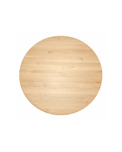 ONE Round Table Japanese Oak Natural Top-down view of round Japanese oak dining tabletop