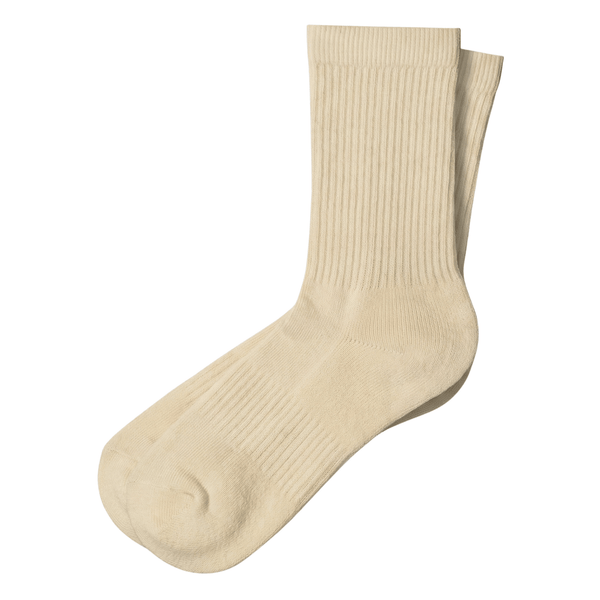 Organic Cotton Crew Socks by PROCLAIM in Natural, an undyed organic cotton color, made in the USA