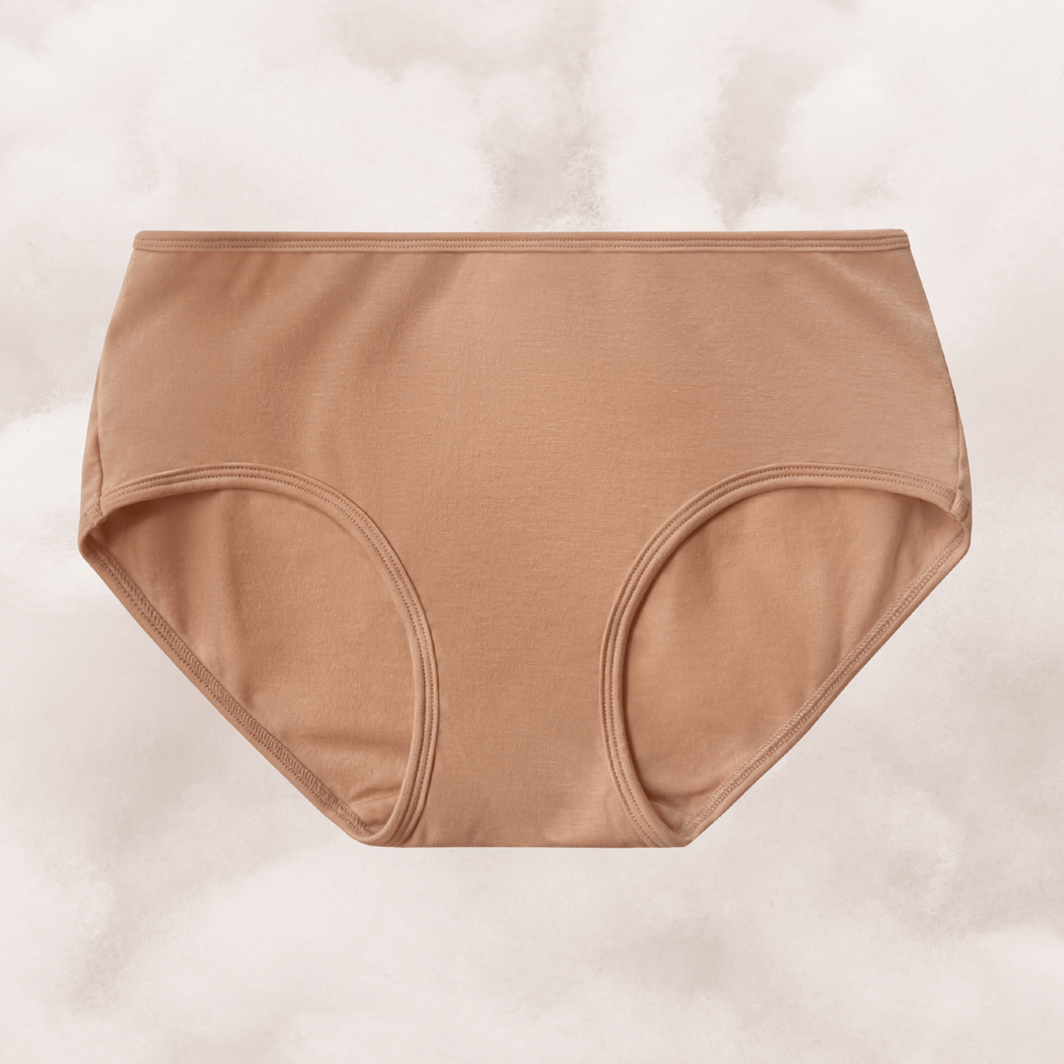 Organic Cotton Mid-Rise Brief by PROCLAIM in Maya Nude, a medium caramel-tone organic cotton color