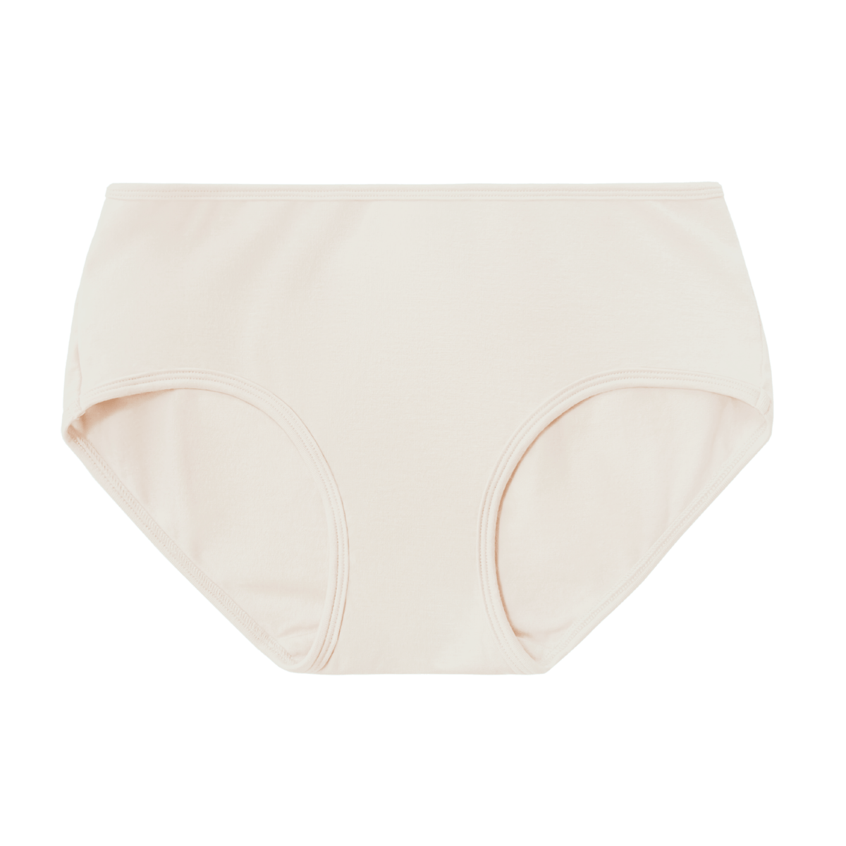 PROCLAIM Organic Cotton Mid-Rise Brief in Natural, an undyed organic cotton color, flat lay front view