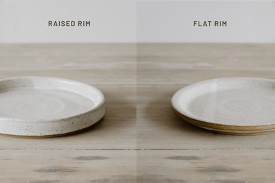 Raised rim vs flat rim handmade small plate comparison