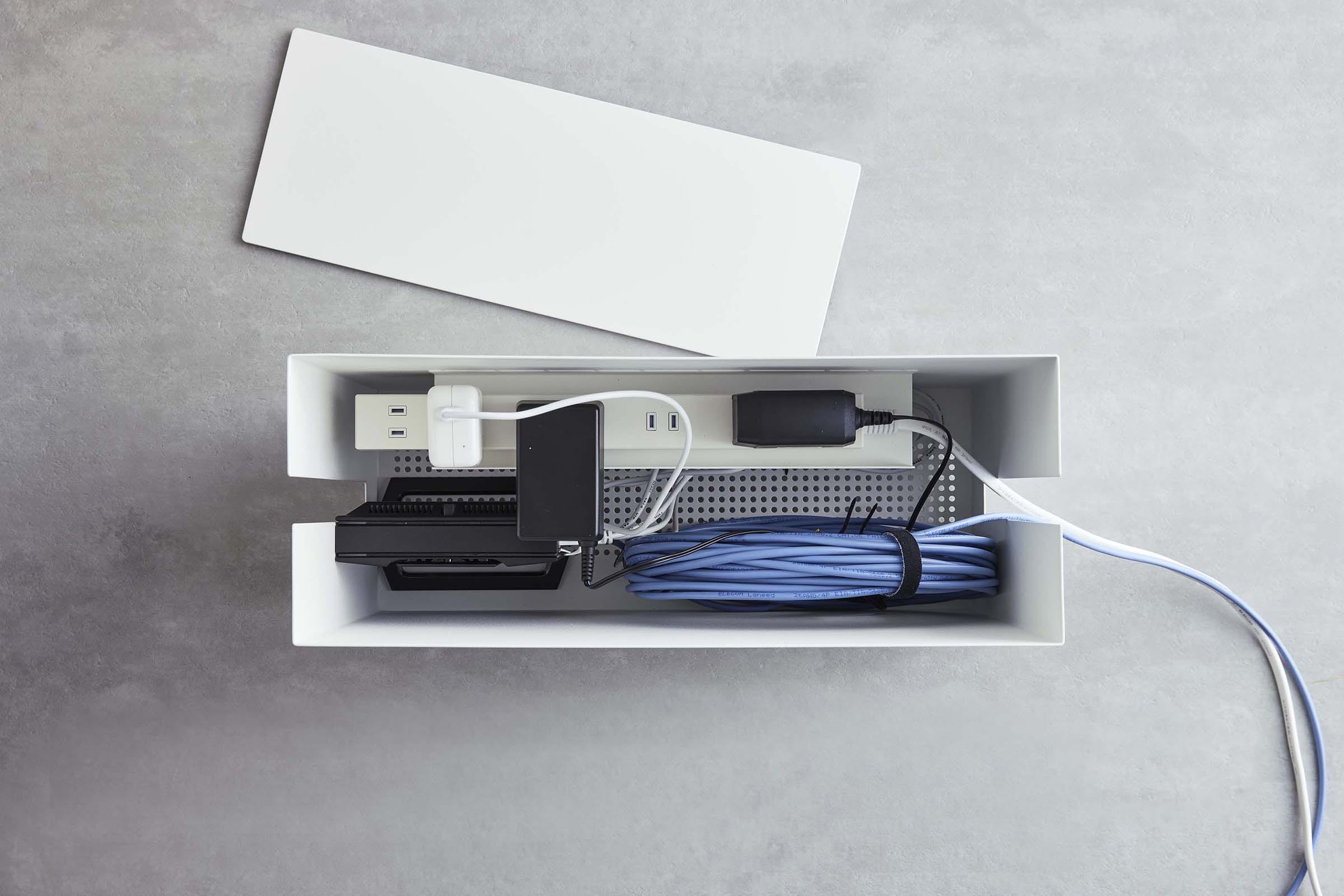 Rolling Cable Management Box - Steel From Above