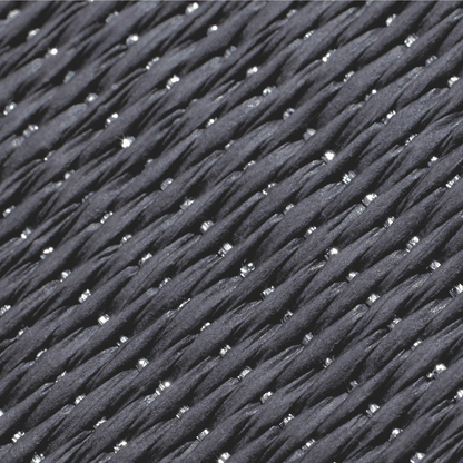 Saien-Sparkle BLACK INK Japandi Tatami Mat Super Closeup