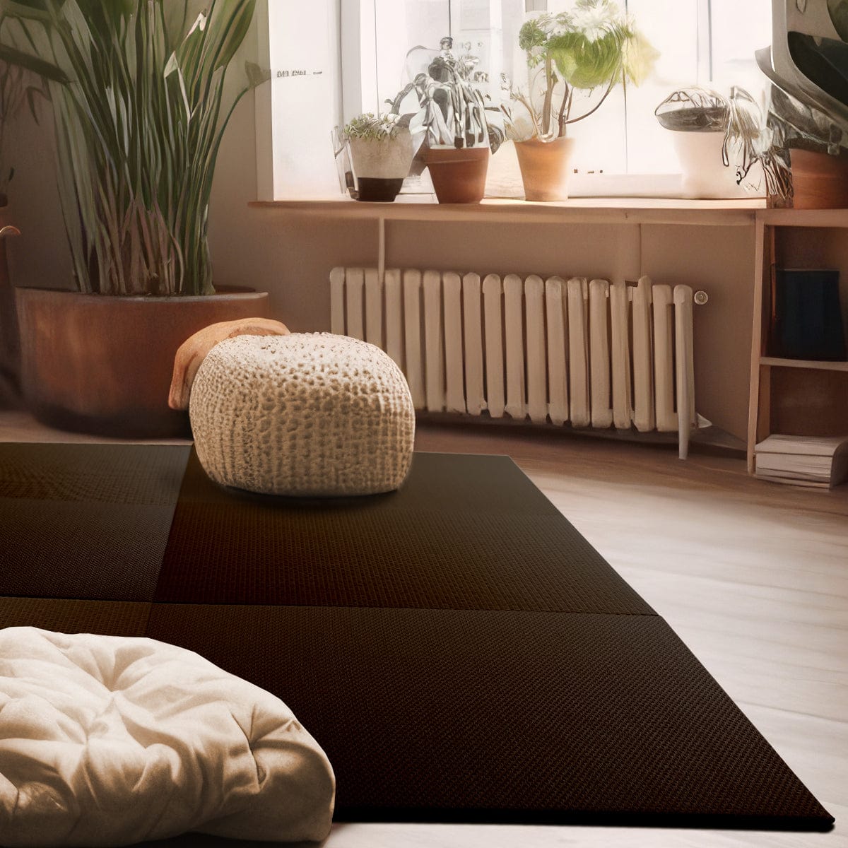 Sazanami MAROON Tatami Mat in living room