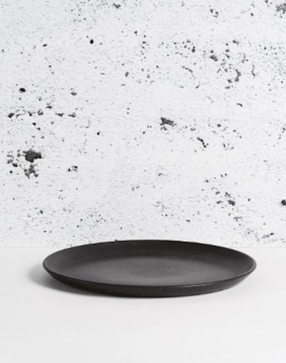 Japandi Tableware Dinner Plate - Matte Black, Set of 4