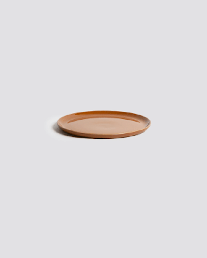 Gharyan Stoneware Japandi Tableware Side Plate, Terracotta, side profile view