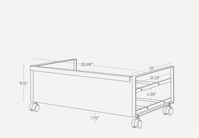 Rolling Shoe Rack (9" H)  - Steel