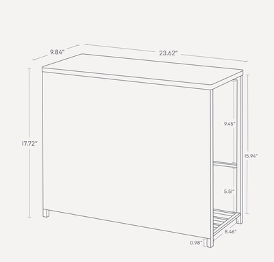 Entryway Storage Organizer & Bench (18" H)  - Steel + Wood