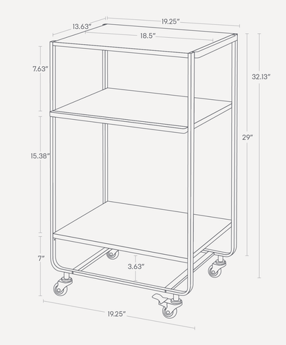 Rolling Utility Cart (32&quot; H)  - Steel
