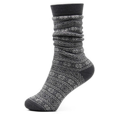 Alpaca Wool Nordic Crew Sock in Grey, side view