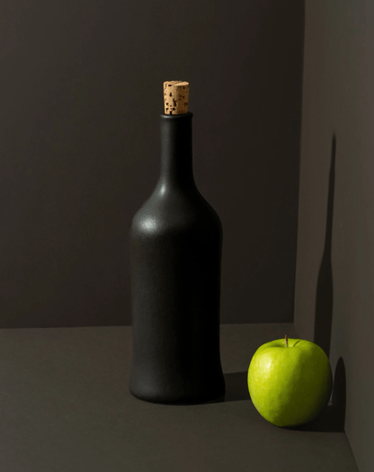 Stoneware Olive Oil Dispenser - Brutto 21 oz in Black