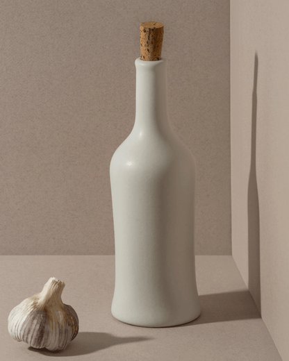 Stoneware Olive Oil Dispenser - Brutto 21 oz in White