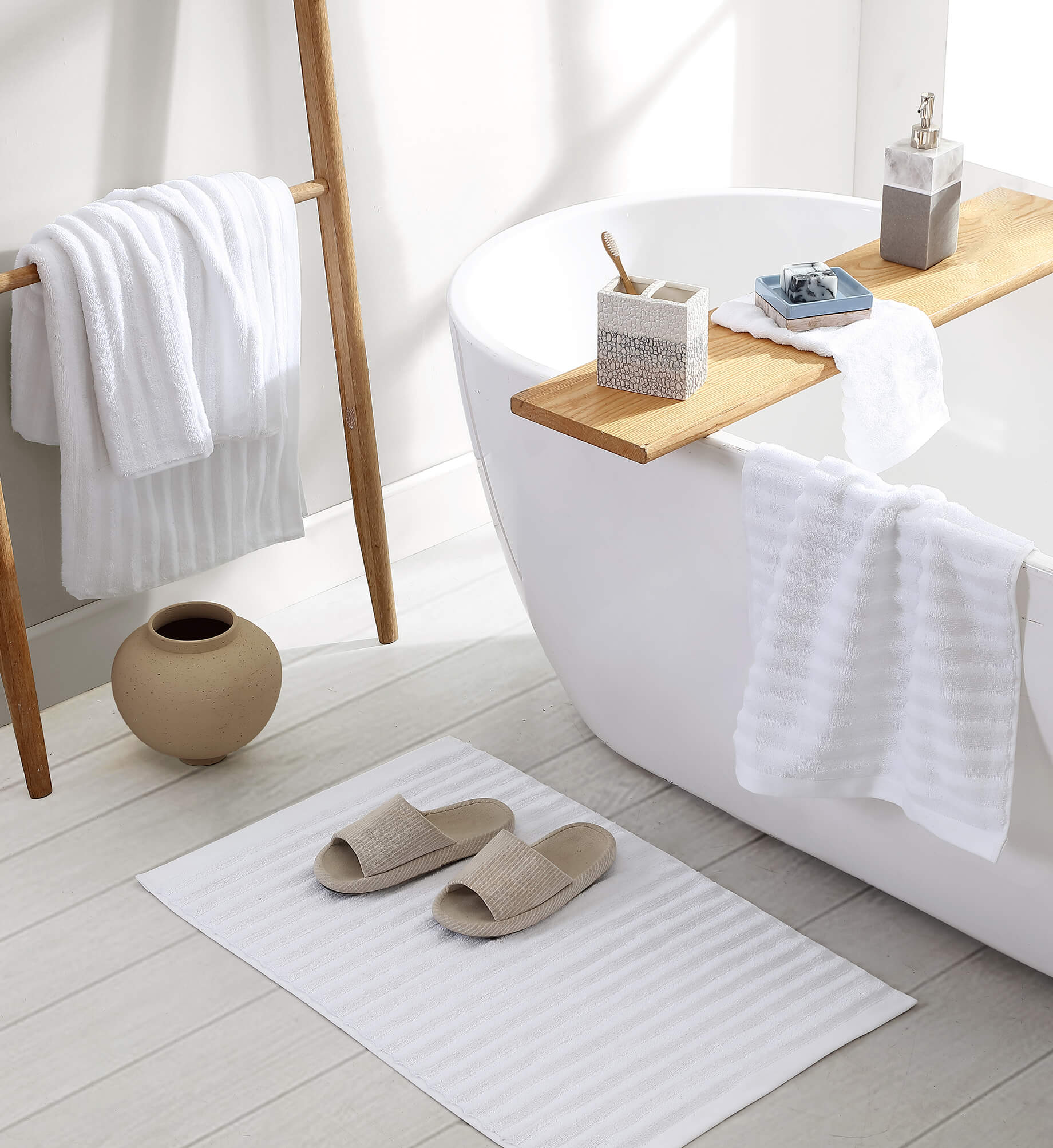 Turkish Cotton Rib Bath Mat | Last Chance