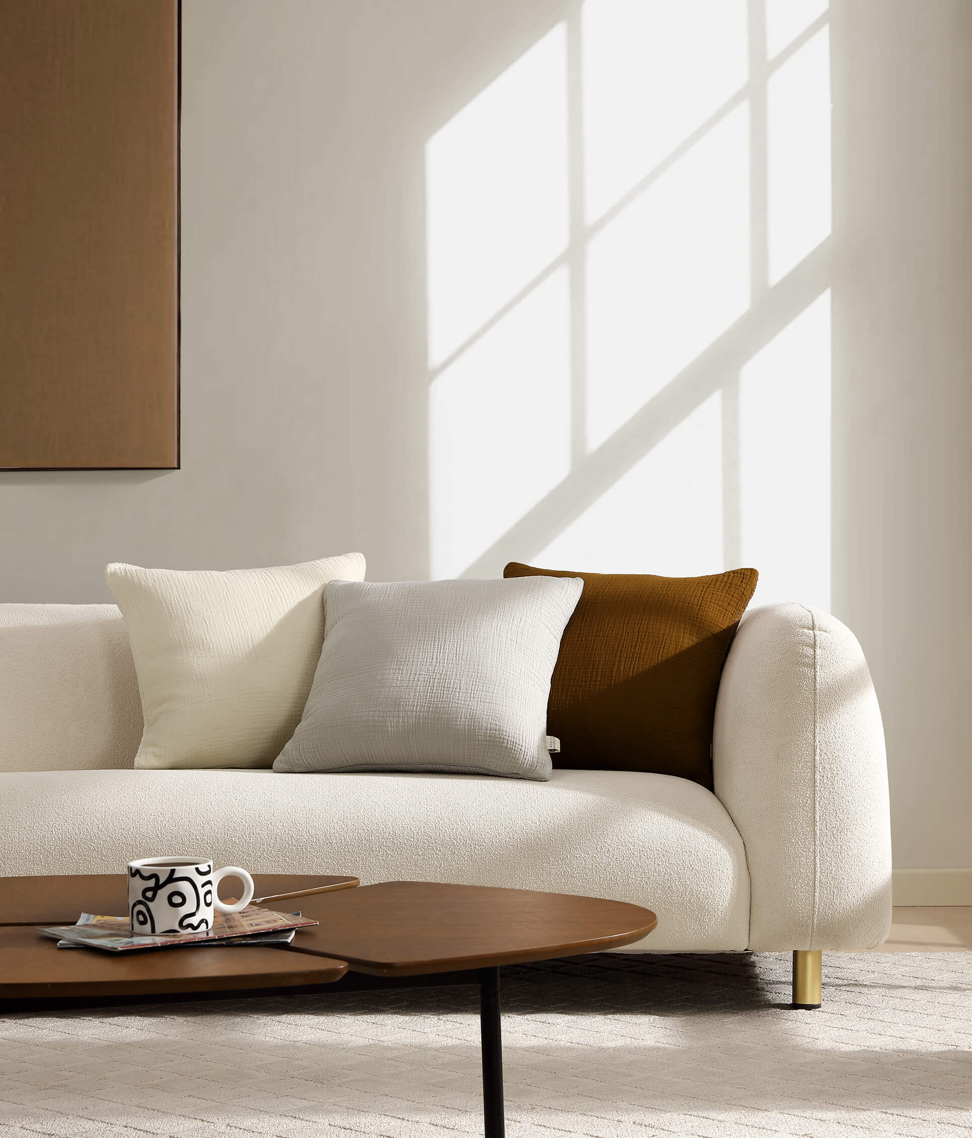 Snug Muslin Throw Pillow