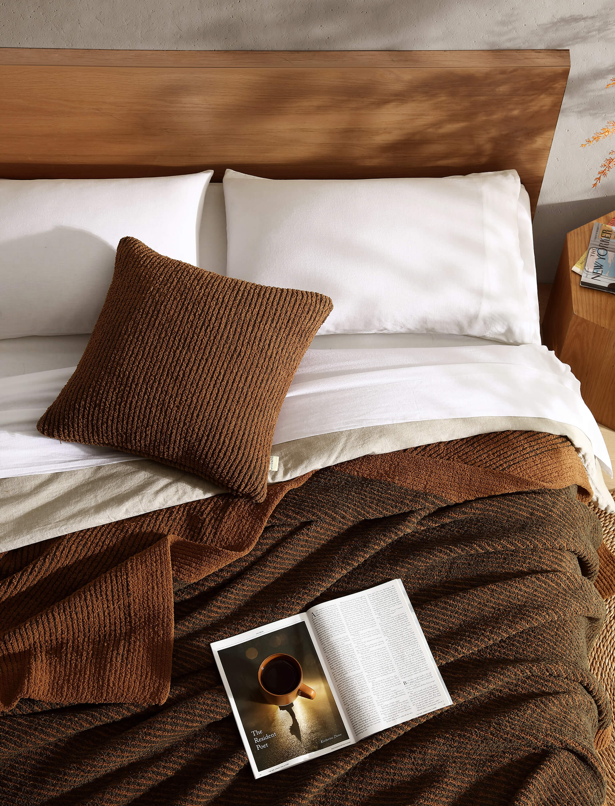 Two-Tone Ribbed Throw Pillow