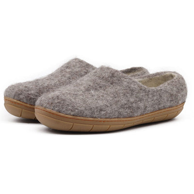 Supportive wool slippers for high arches