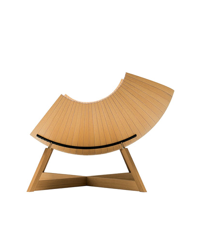 Sustainable Japanese hardwood lounge chair modern sculptural seating