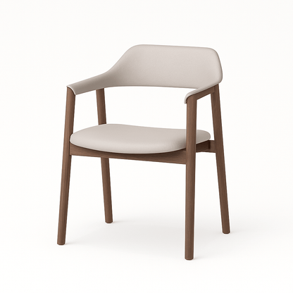 TEN Armchair Upholstered Back (upholstered seat), Walnut Natural - Quick Ship MG LGY AI Generated
