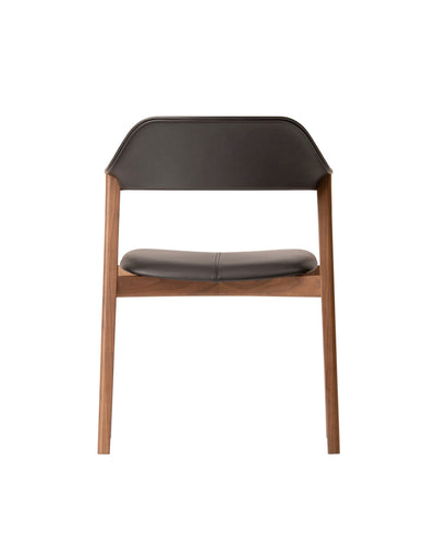 TEN Armchair Upholstered Back (upholstered seat), Walnut Natural Back View