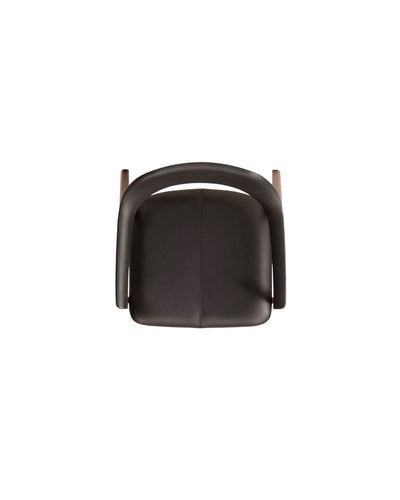 TEN Armchair Upholstered Back (upholstered seat), Walnut Natural Above view with seam