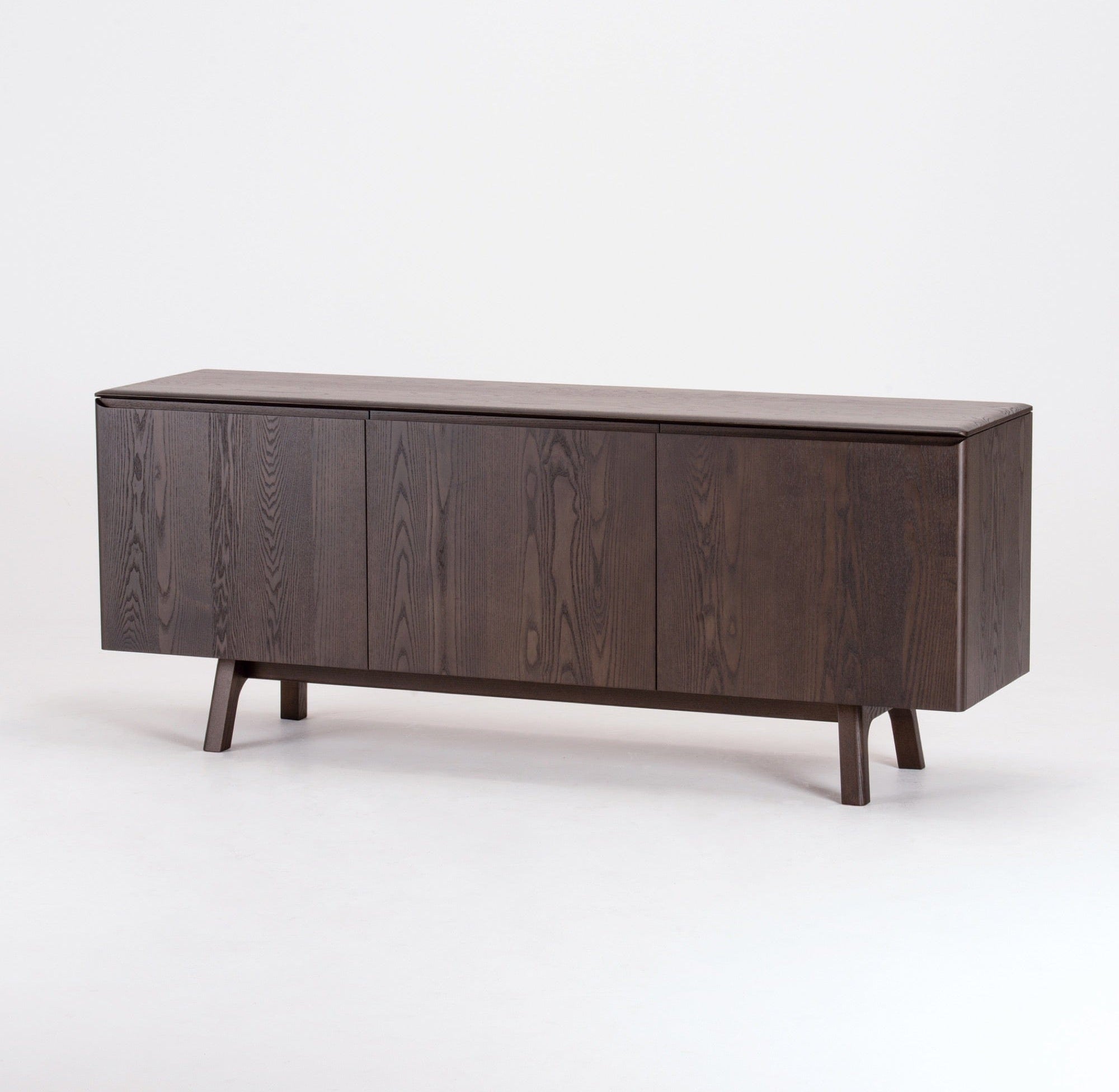 TEN storage cabinet by CondeHouse, walnut finish, angled front view