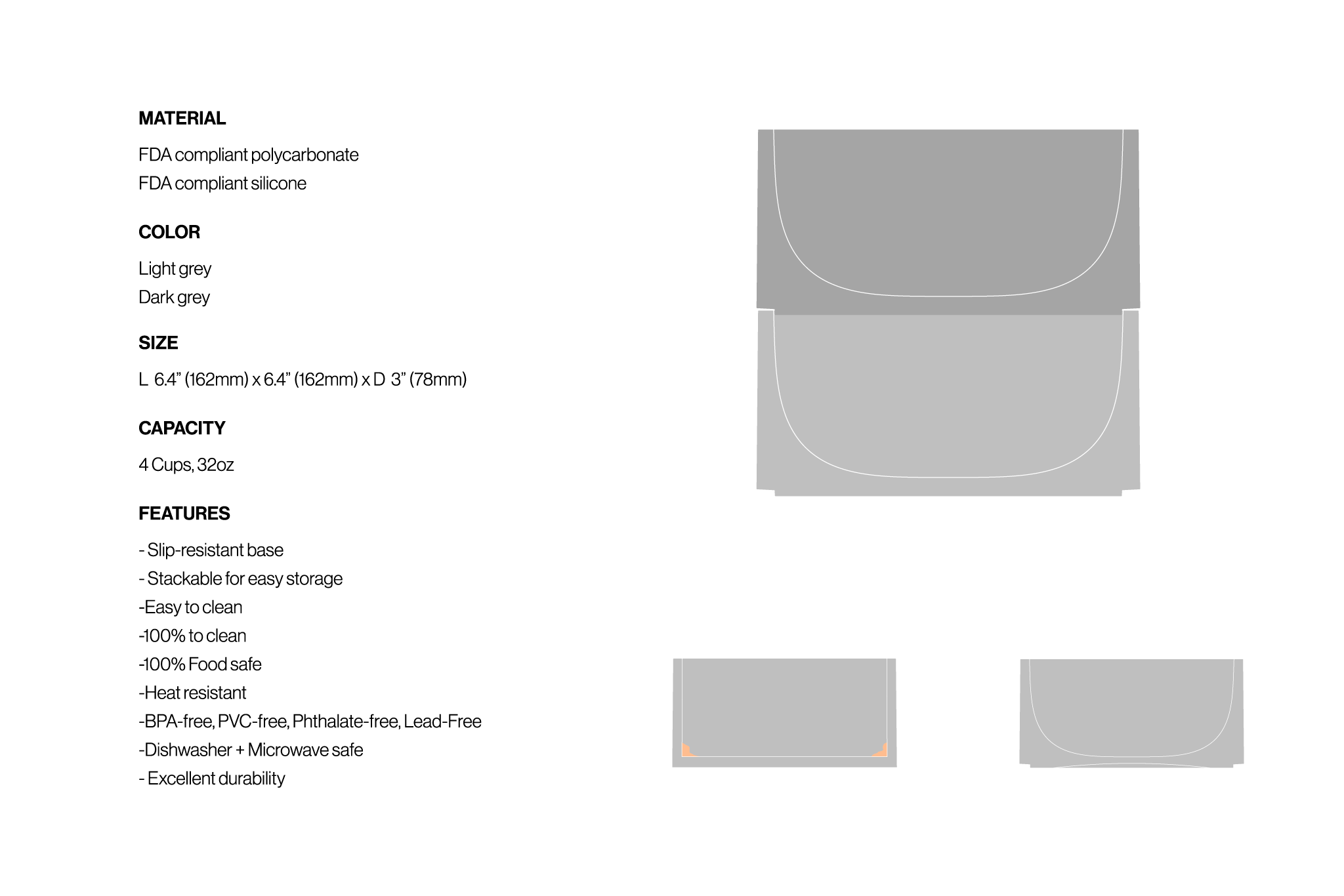 Mogo Bowl, Dark Grey