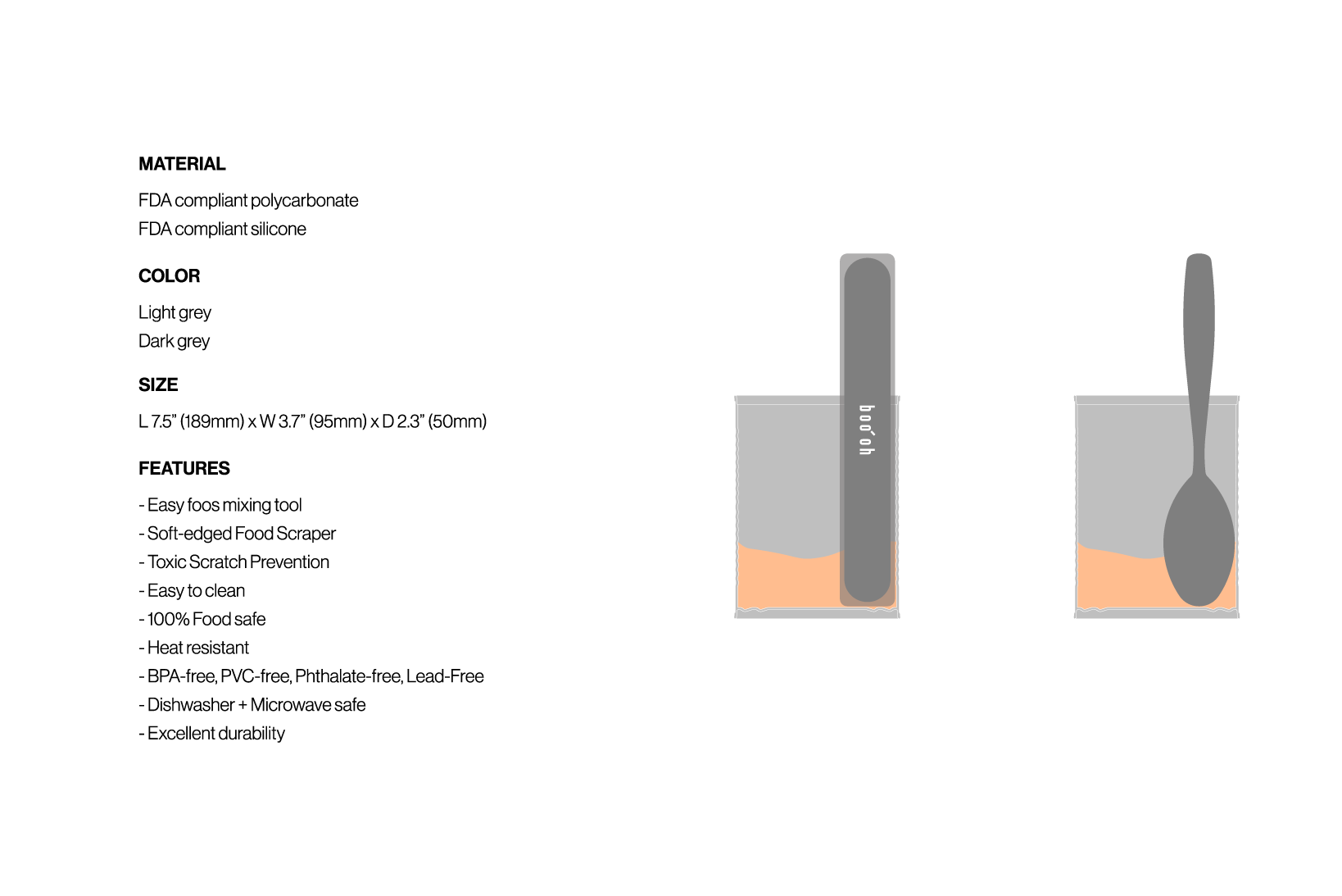 Mogo Spatula, Dark Grey