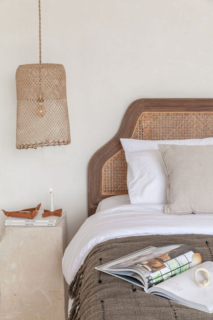 Leather and Cane Webbing Catch-all