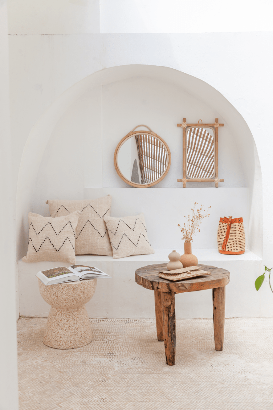 Modern Rattan Mirror