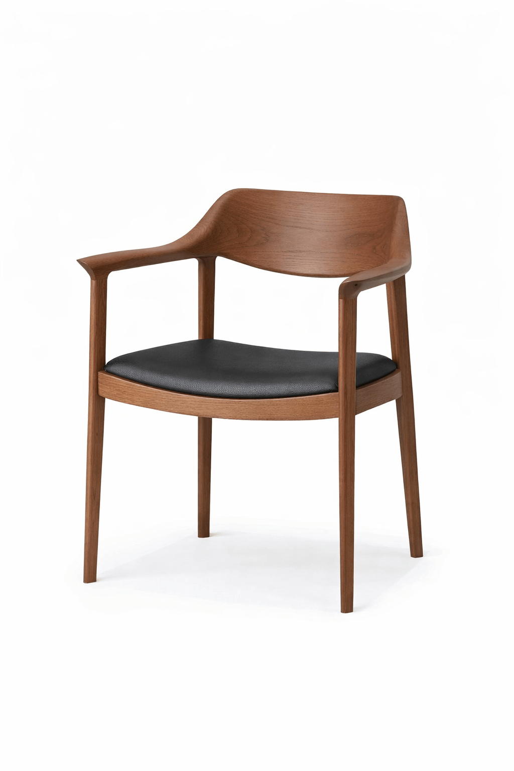 WING Armchair in walnut natural and L3 BQ BL rendering of finishes