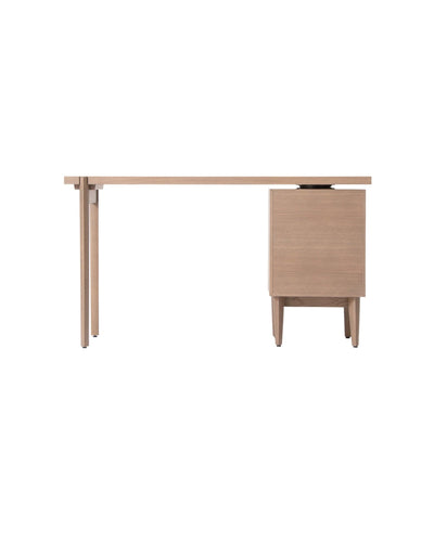 WING Desk by CondeHouse in Japanese Oak Gray Wash Side View Alternate Back View